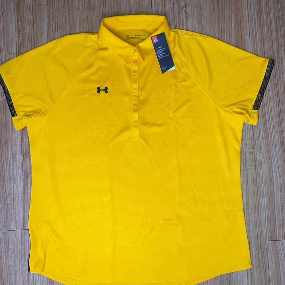 Under Armour Yellow Button Shirt Polo 3XL